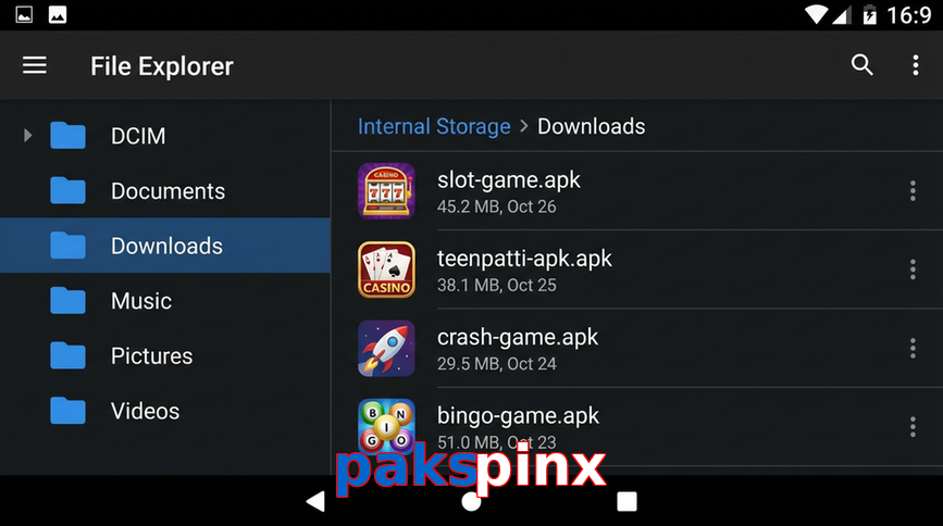 Main screen of Pakspinx gameapk page for PK players